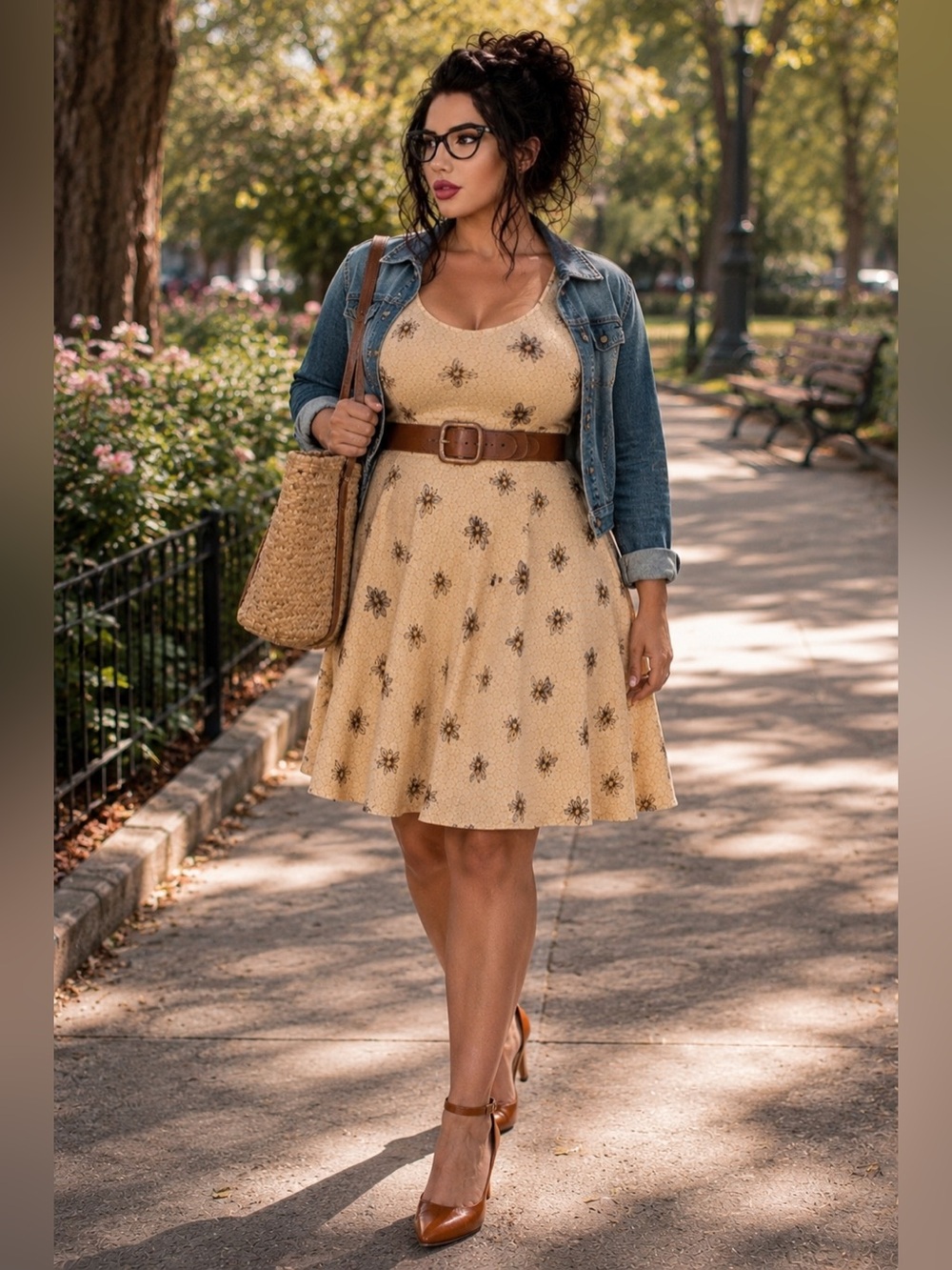 Adorable fit and flare bee dress size-XL